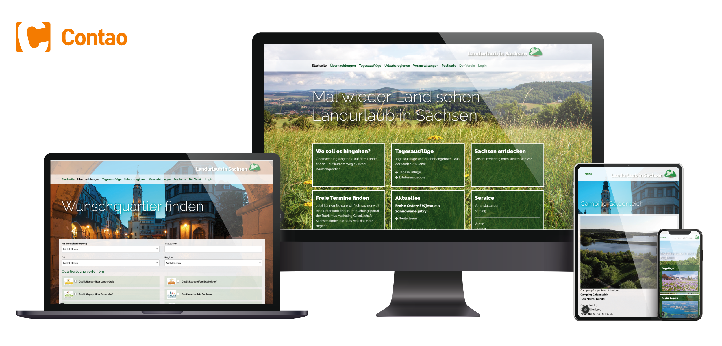 Responsive Website Landurlaub in Sachsen von agentur transparent in Chemnitz