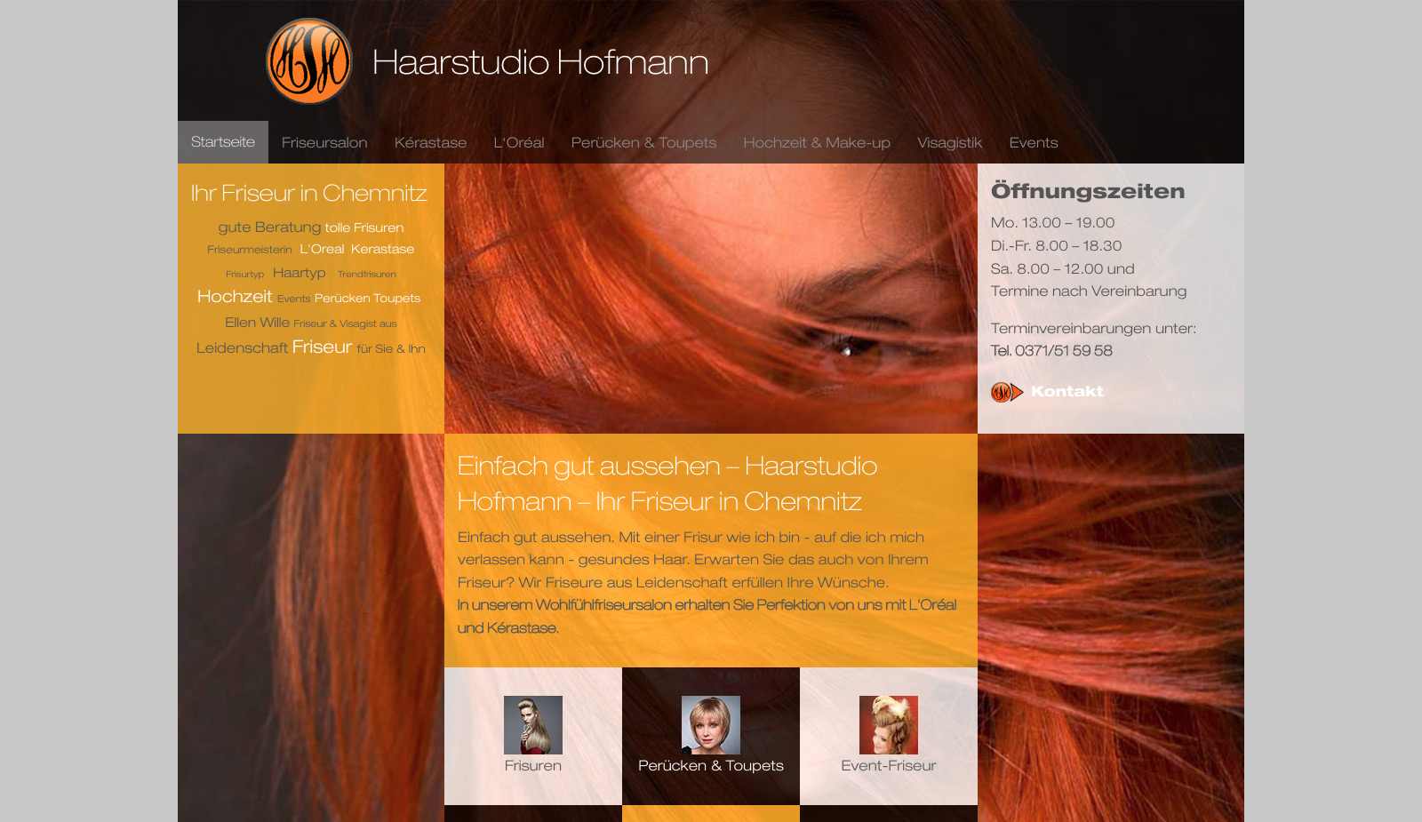 Mobile, responsive Website Haarstudio Hofmann von transparent