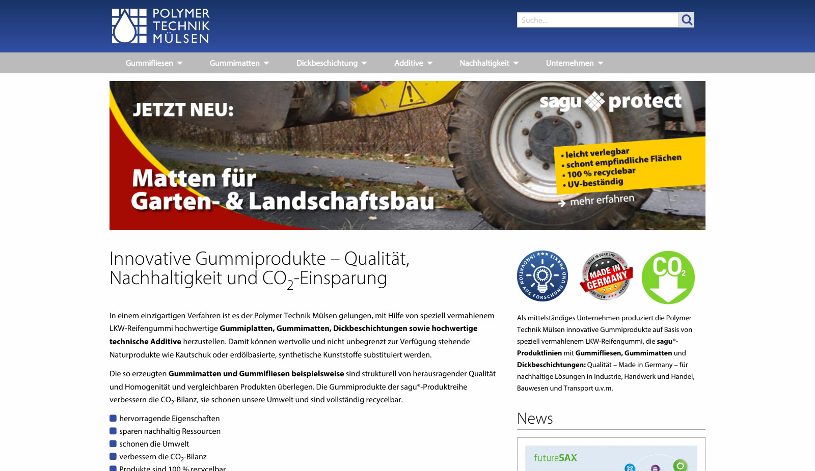 Website Polymer Technik Mülsen von transparent Werbeagentur Chemnitz