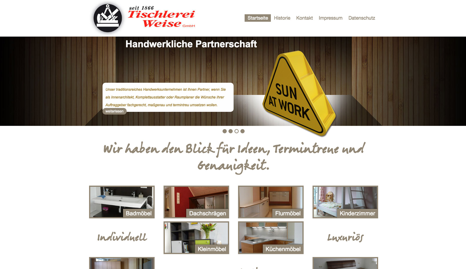 Website Tischlerei Weise Chemnitz von transparent