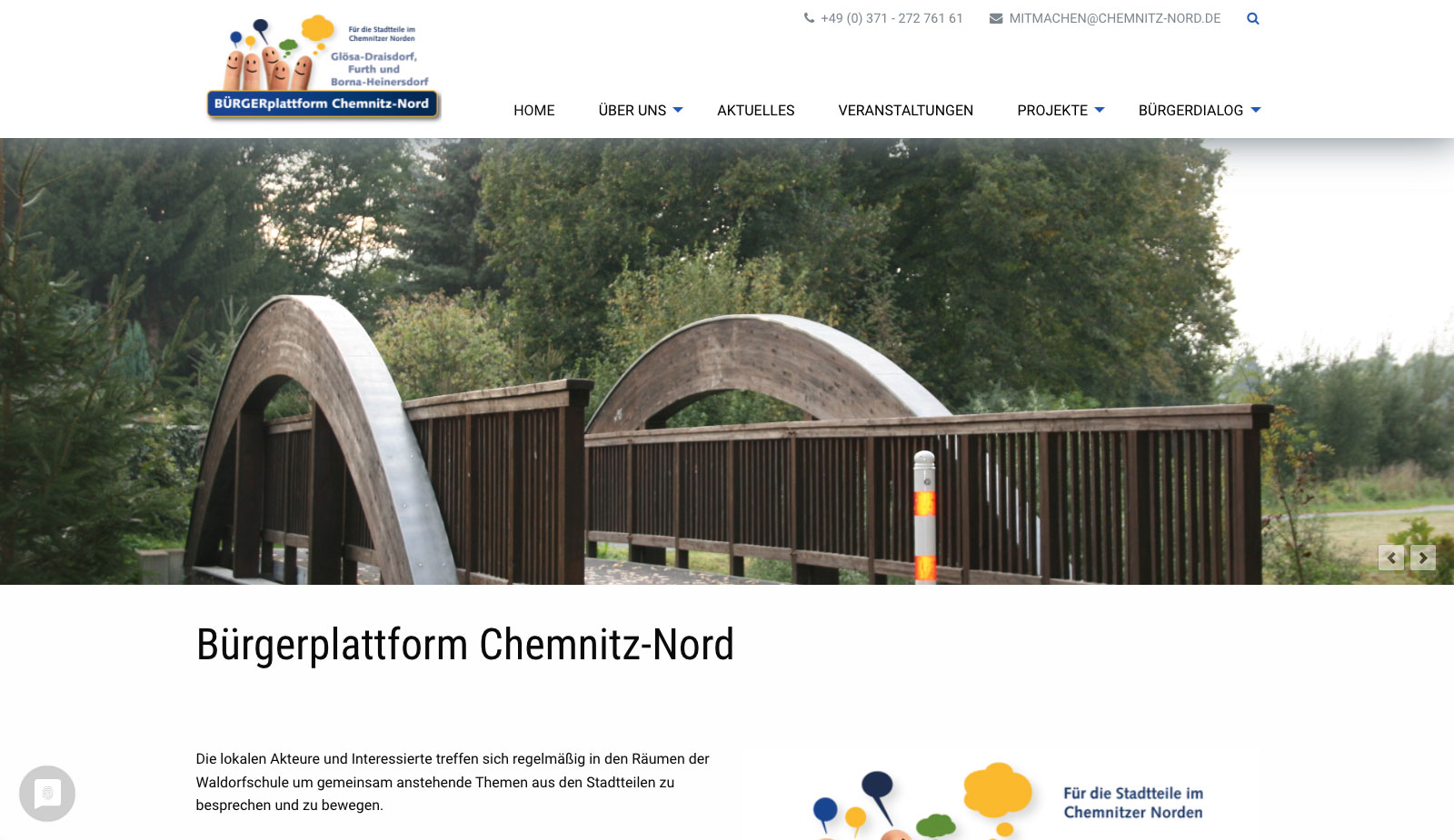 Website Bürgerplattform Chemnitz-Nord von transparent Werbeagentur Chemnitz